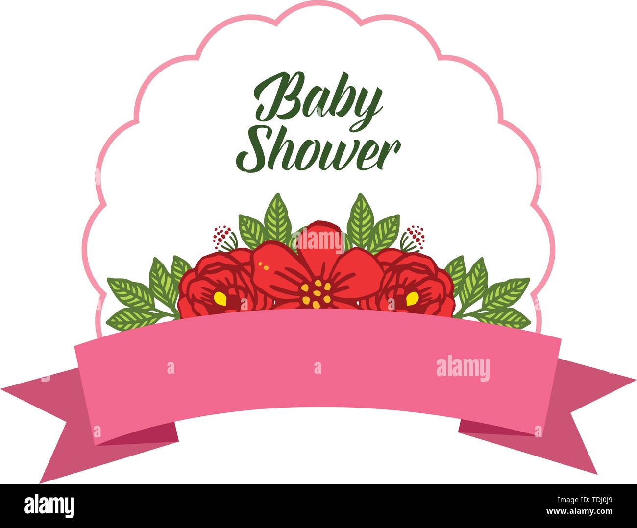 Vector illustration artwork red rose flower frame for design of card ...