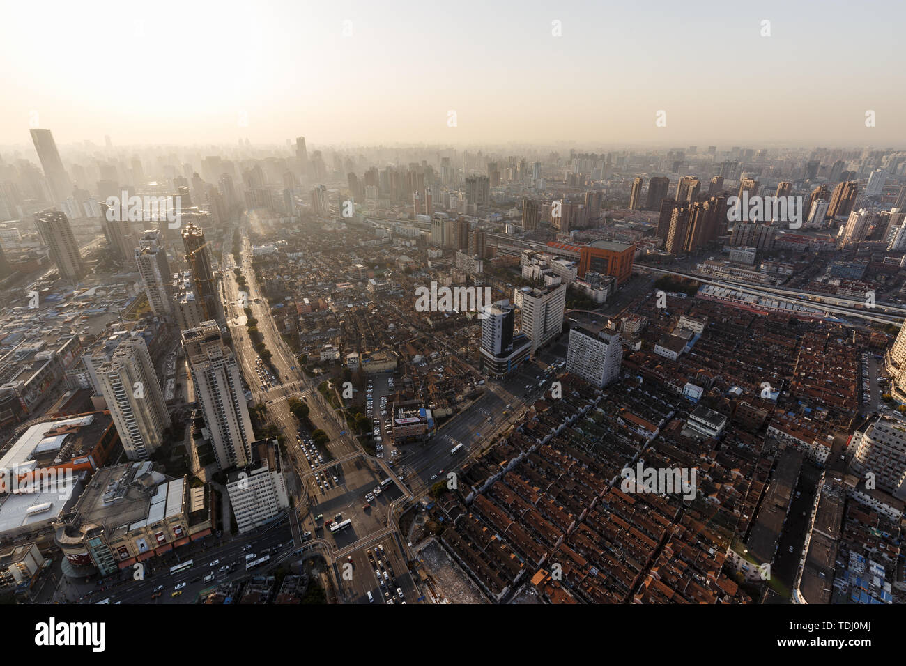 Bird eye view shanghai hi-res stock photography and images - Alamy