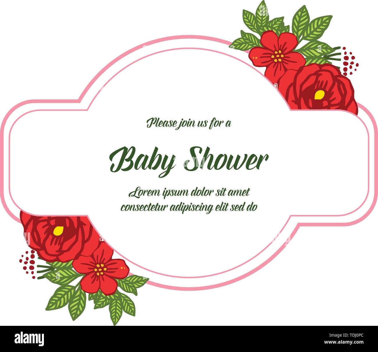 Vector illustration artwork red rose flower frame for design of card ...