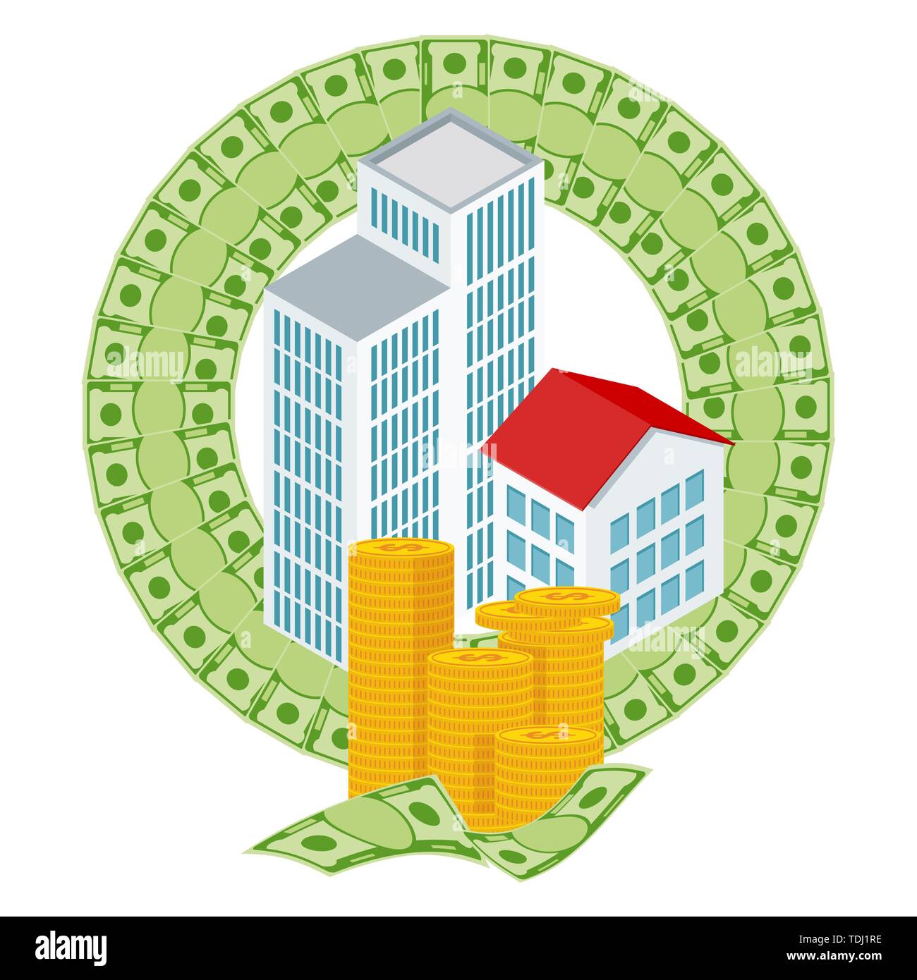Isometric house in hand. Real estate investment concept Stock Vector ...