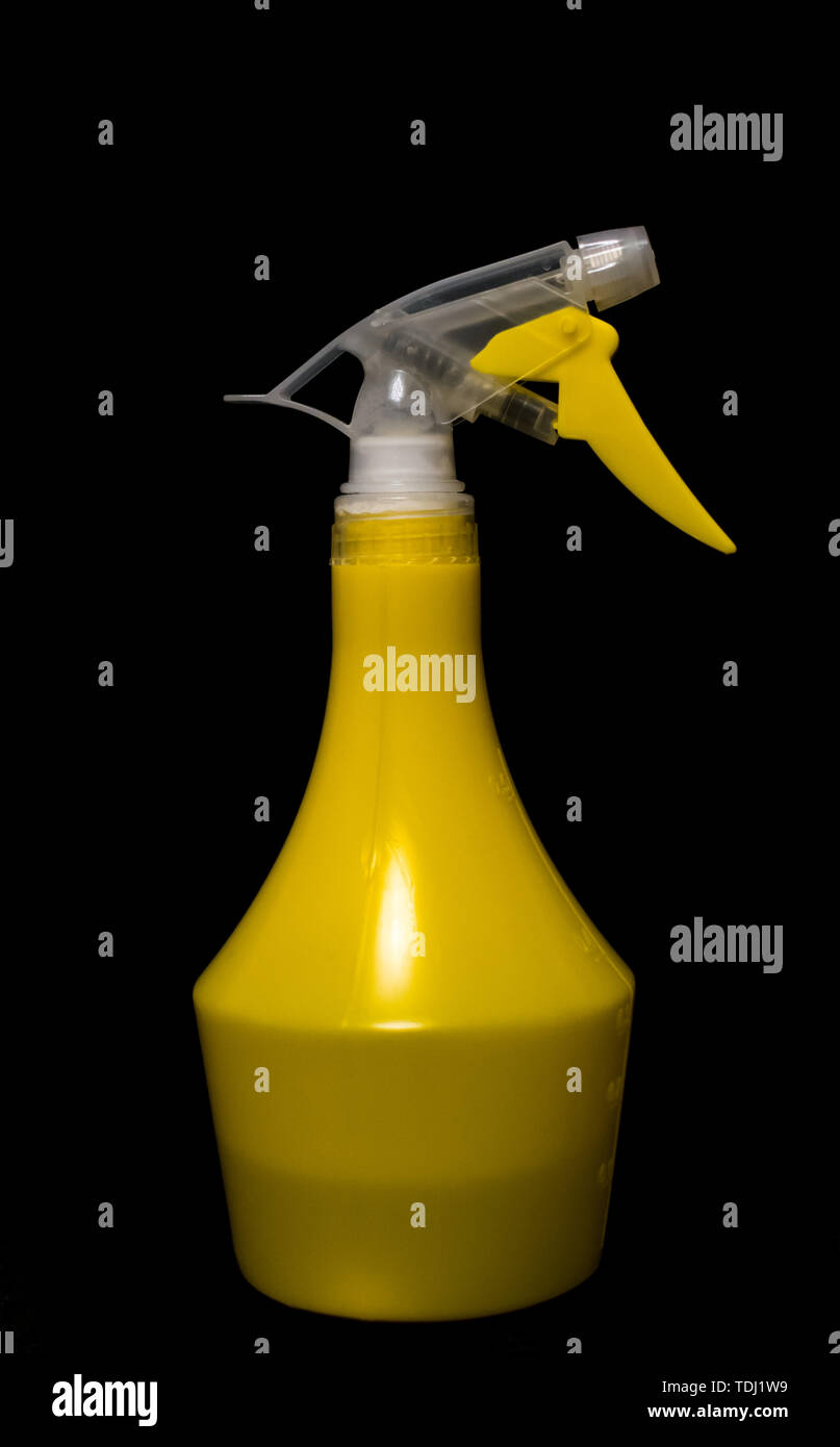 Download Closeup Yellow Spray Bottle In Full Growth Isolated Black Background Stock Photo Alamy Yellowimages Mockups