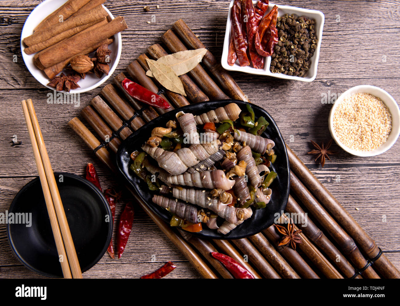 Spicy seafood snail Stock Photo - Alamy