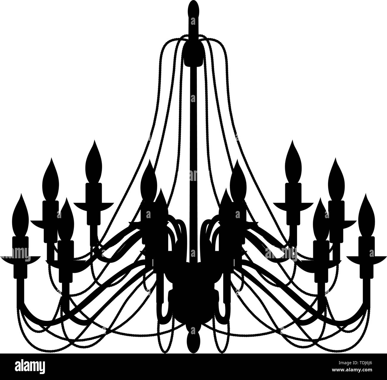 Lamp Silhouette. Simple Black Design. Vector illustration Stock Vector