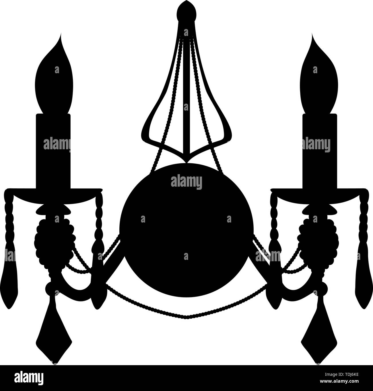 Lamp Silhouette. Simple Black Design. Vector illustration Stock Vector