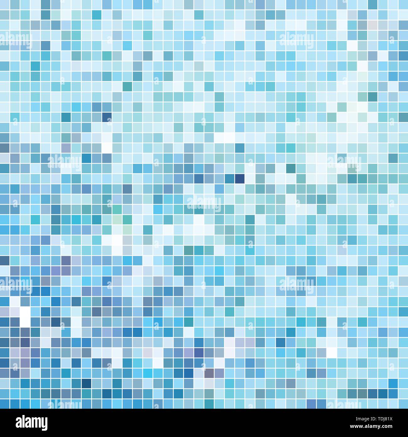 abstract vector square pixel mosaic background - light blue Stock ...