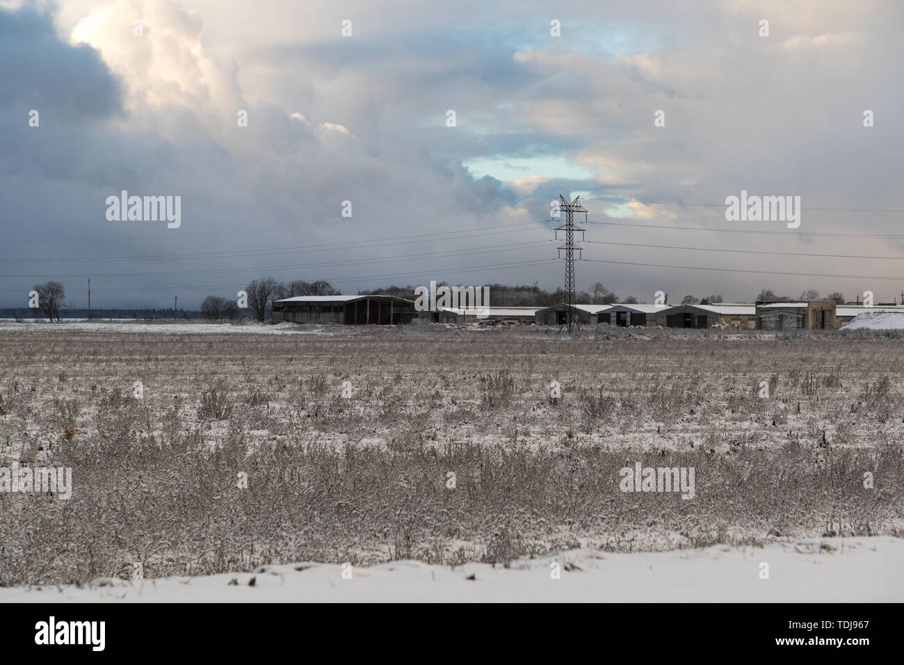 cold and winter landscapes with snow in Russia Stock Photo - Alamy