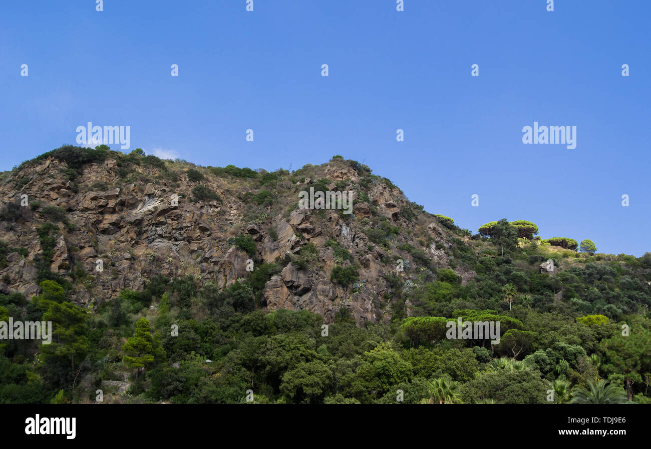 Italian mountains and hills in the city of Ischia Stock Photo