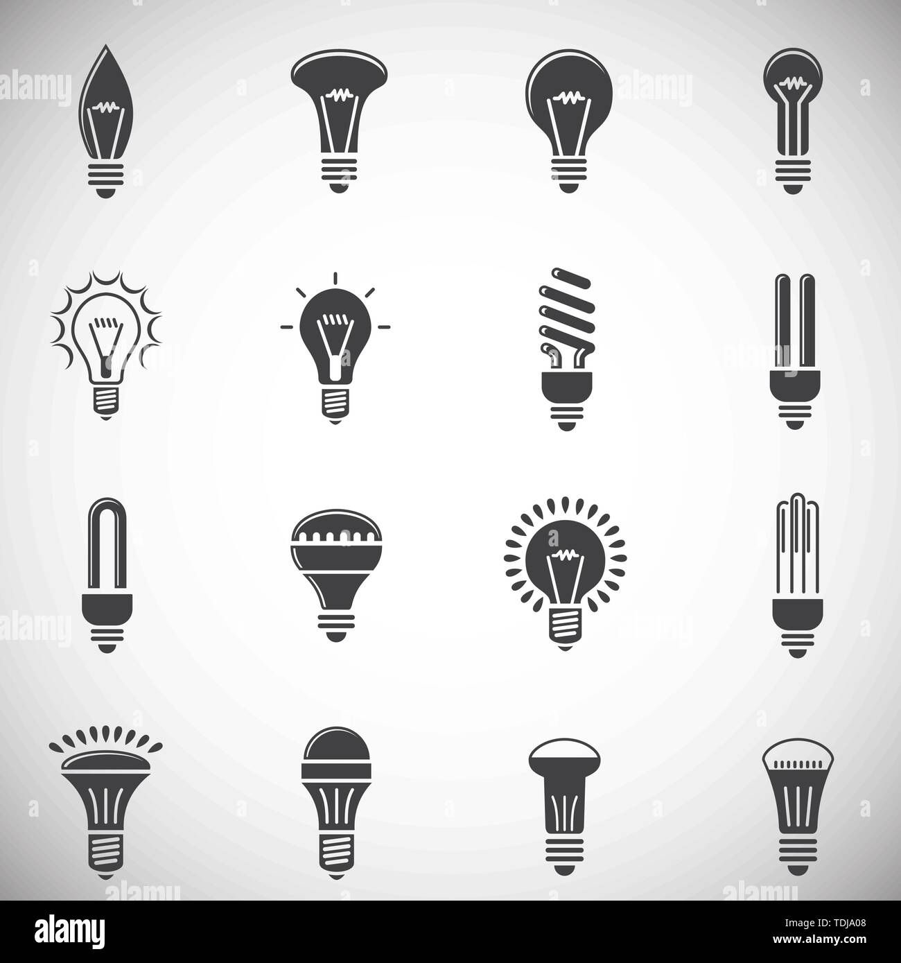 Bulb icons set on background for graphic and web design. Simple ...