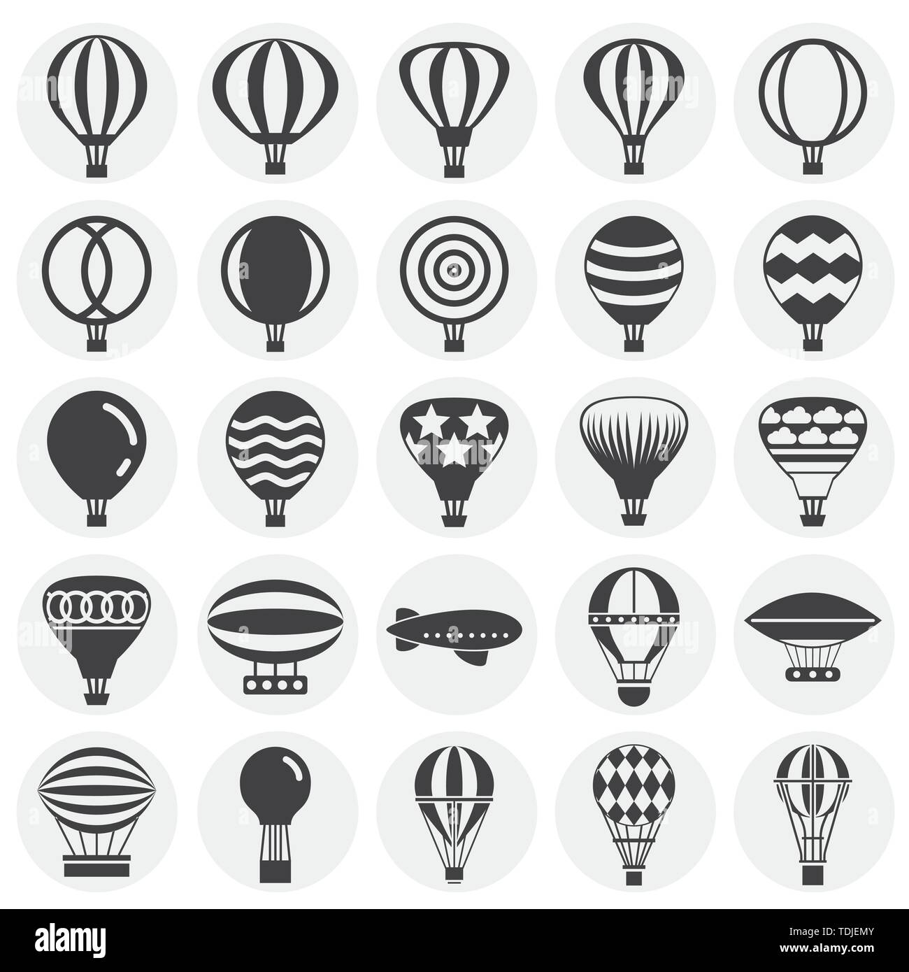 Hot Air balloon icons set on background for graphic and web design ...