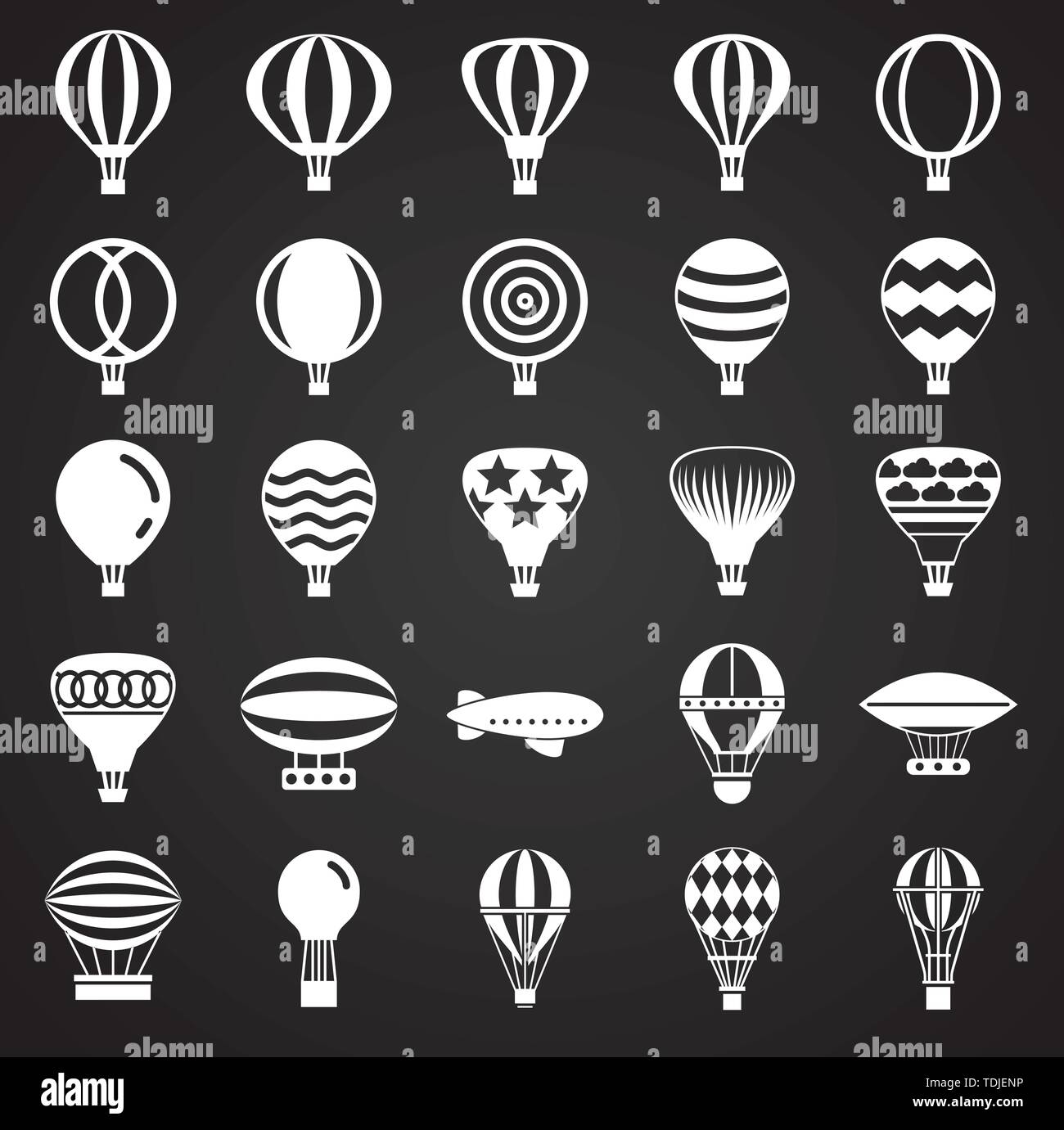 Hot Air balloon icons set on background for graphic and web design ...