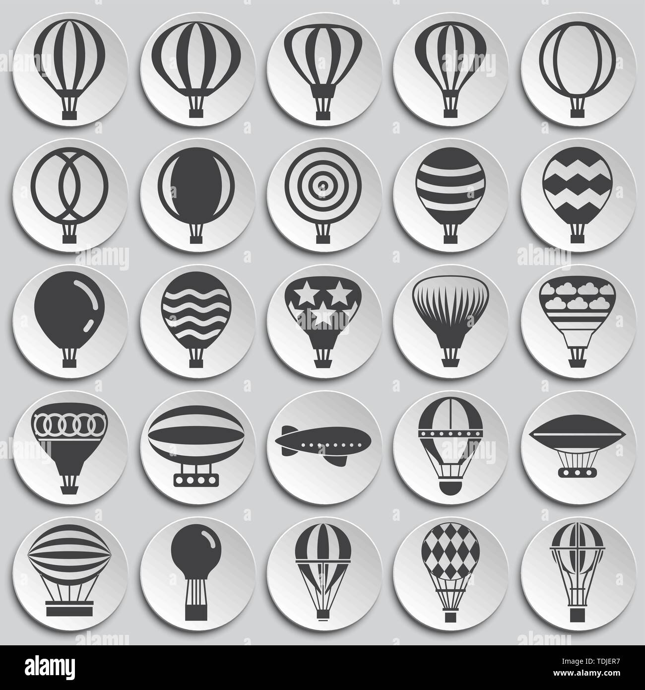 Hot Air balloon icons set on background for graphic and web design ...