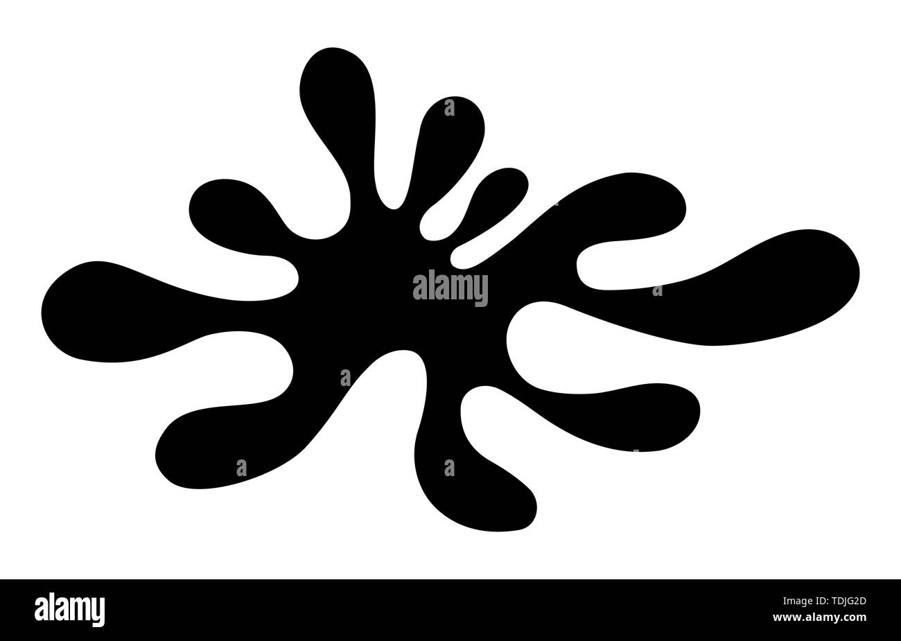 Black spot. Splash silhouette. Ink blot. Drip black paint. Oil