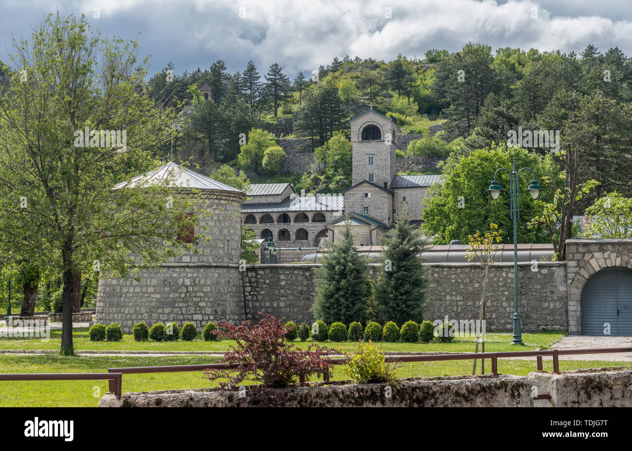 Monastery and Royal Gardens in Cetinje Montenegro Stock Photo