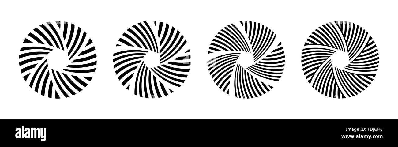 Set of 4 abstract circular ornament isolated on white background ...