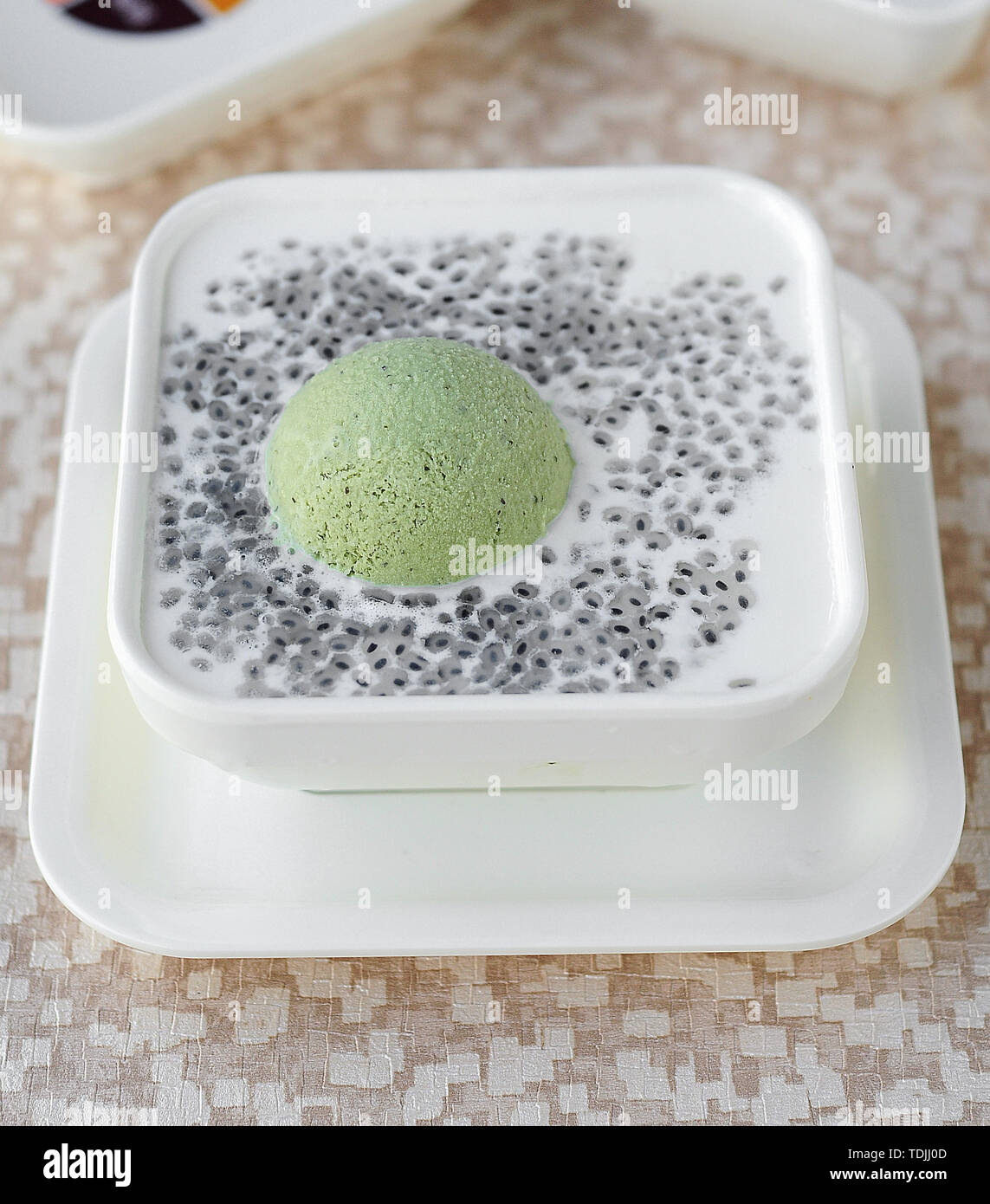 Snow Mountain Black Pearl Matcha Ice Cream Dessert Stock Photo Alamy