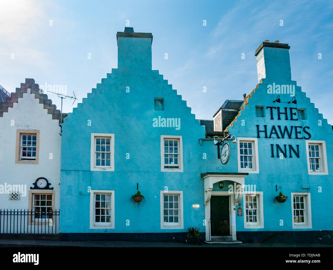 Historic famous Hawes Inn featured in Kidnapped by Robert Louis Steveson, South Queensferry, Scotland, UK Stock Photo
