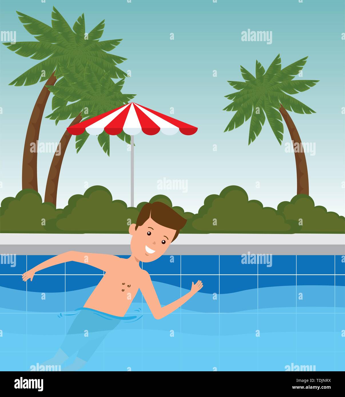 Exercising in swimming pool Stock Vector Images - Alamy