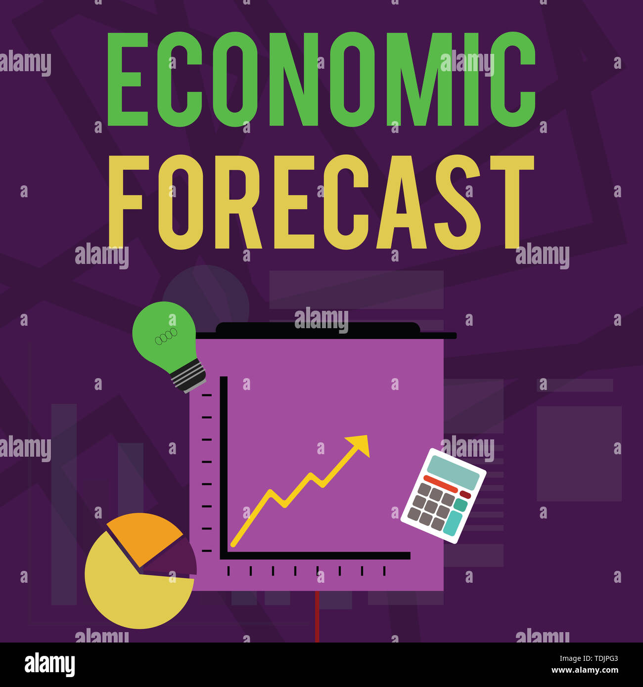 Text sign showing Economic Forecast. Business photo text Process of ...