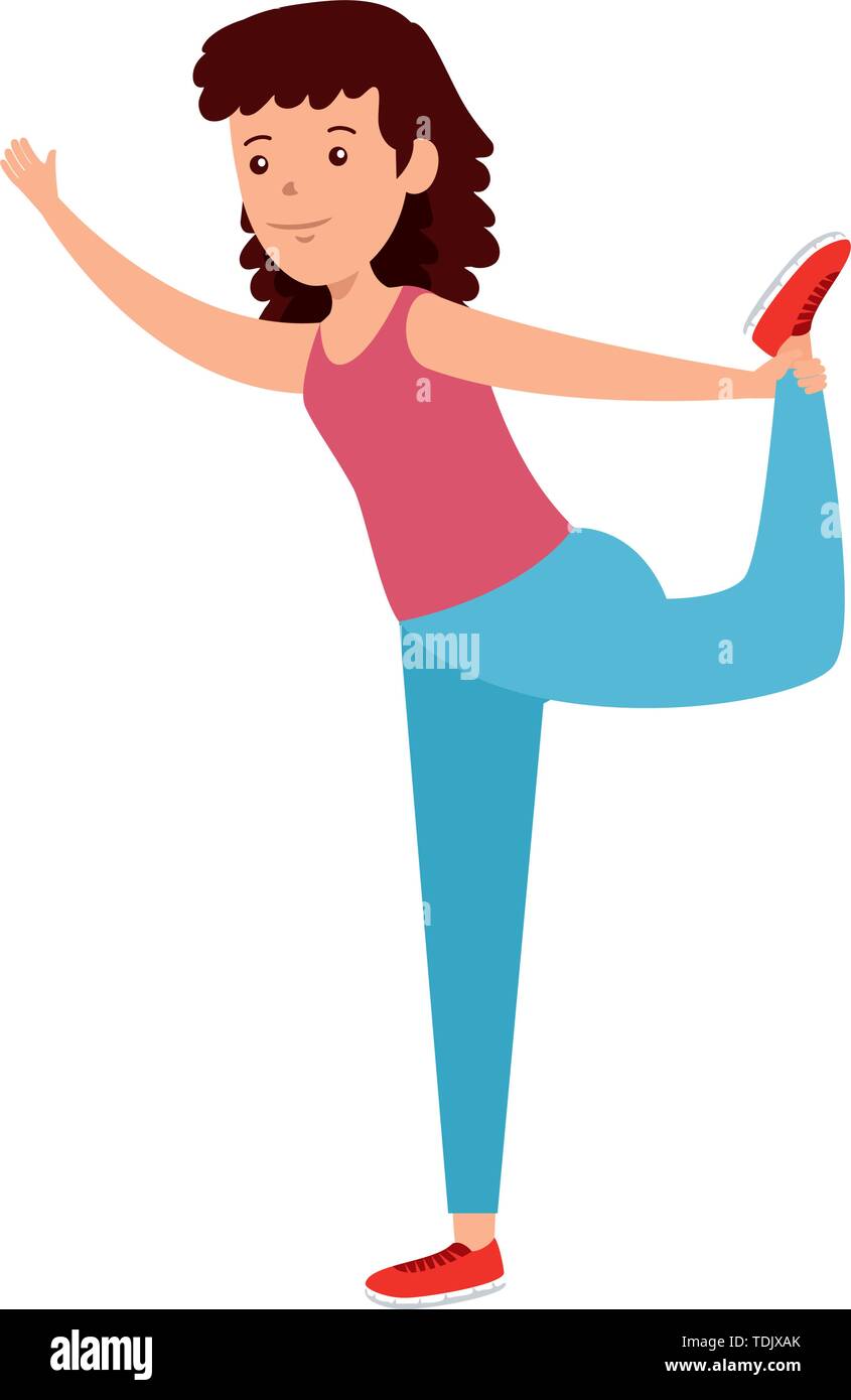 happy athletic girl practicing exercice Stock Vector Image & Art - Alamy