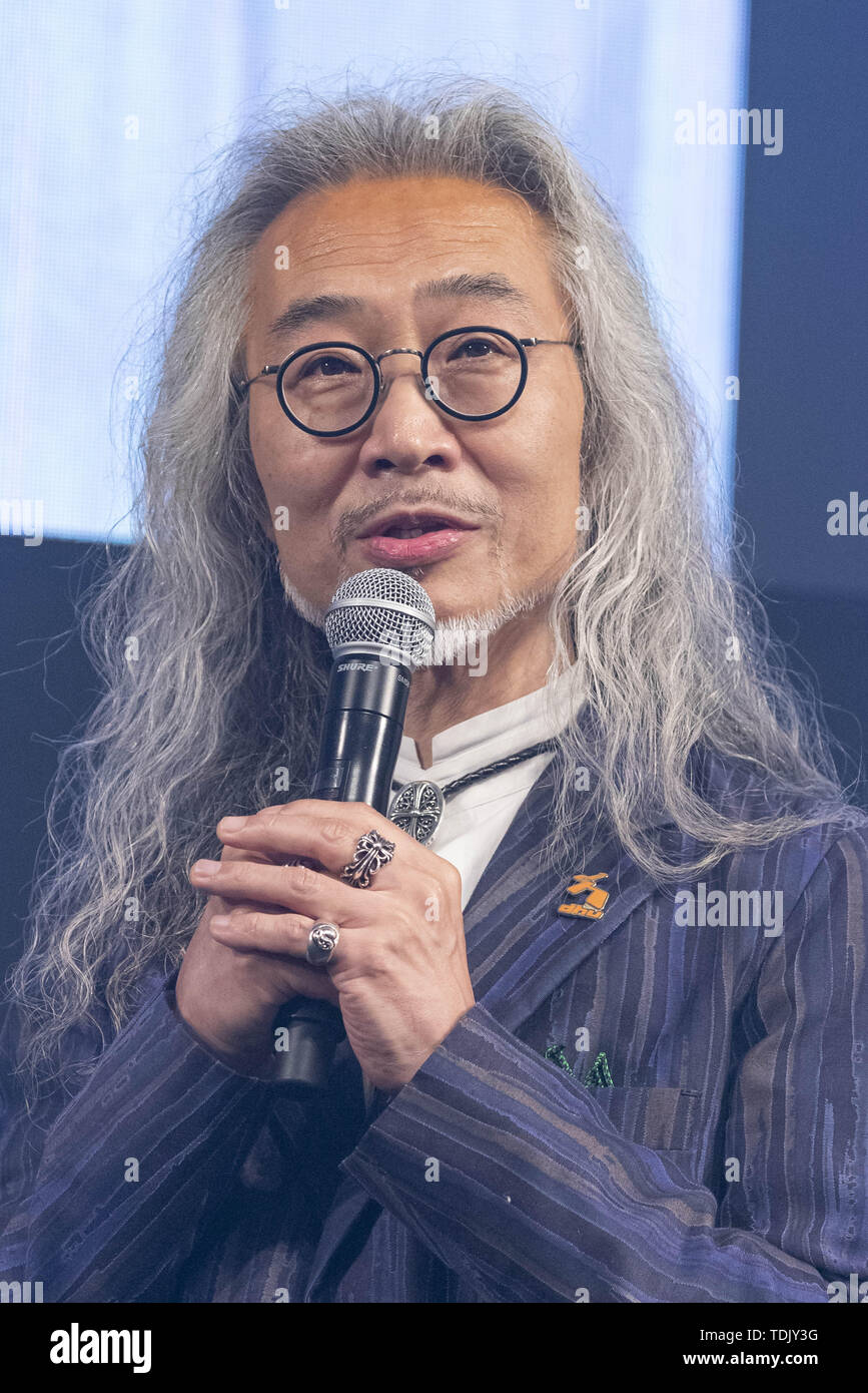 June 16, 2019 - Tokyo, Japan - Tomoyuki Sugiyama President of Digital Hollywood University speaks during the Short Shorts Film Festival & Asia 2019 (SSFF & Asia) Award Ceremony at Jingu Kaikan. The SSFF & Asia is one of the largest international short film festivals in Asia held in Tokyo from May 29 to June 16. For the first time, the four winners of this years' festival will become eligible for the 2020 Academy Awards (Oscars) on its short film category. (Credit Image: © Rodrigo Reyes Marin/ZUMA Wire) Stock Photo