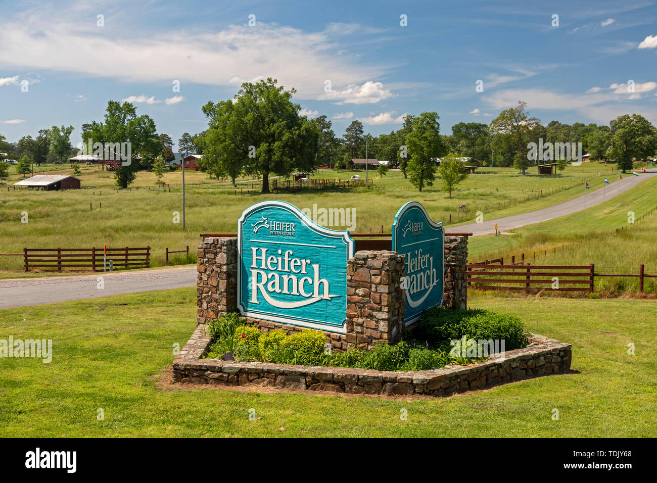 Perryville, Arkansas - Heifer Ranch, a 1,200-acre educational ranch that showcases sustainable agriculture. The ranch is operated by the nonprofit Hei Stock Photo