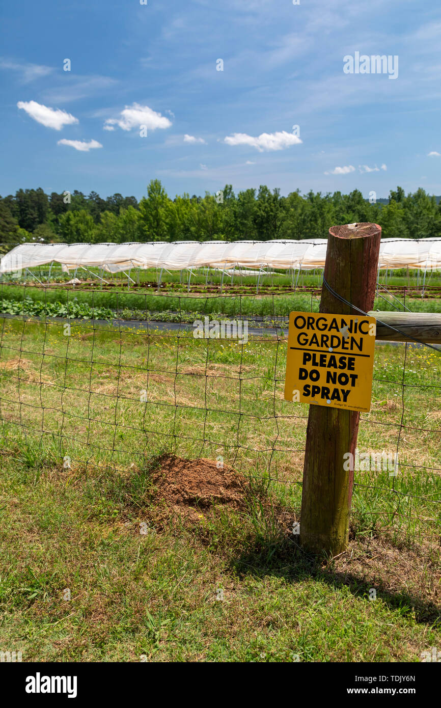 Perryville, Arkansas - Heifer Ranch, a 1,200-acre educational ranch that showcases sustainable agriculture, including an organic garden. The ranch is  Stock Photo