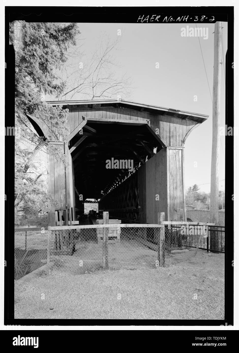 OBLIQUE ELEVATION, NORTHWEST PORTAL LOOKING SOUTHEAST. Contoocook