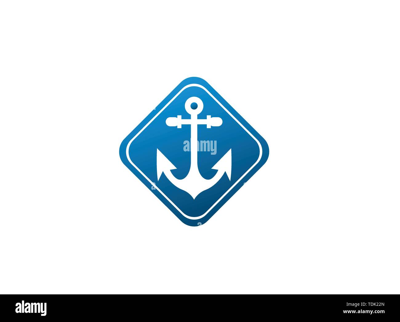 Anchor for boat and yacht logo design illustration in the shape