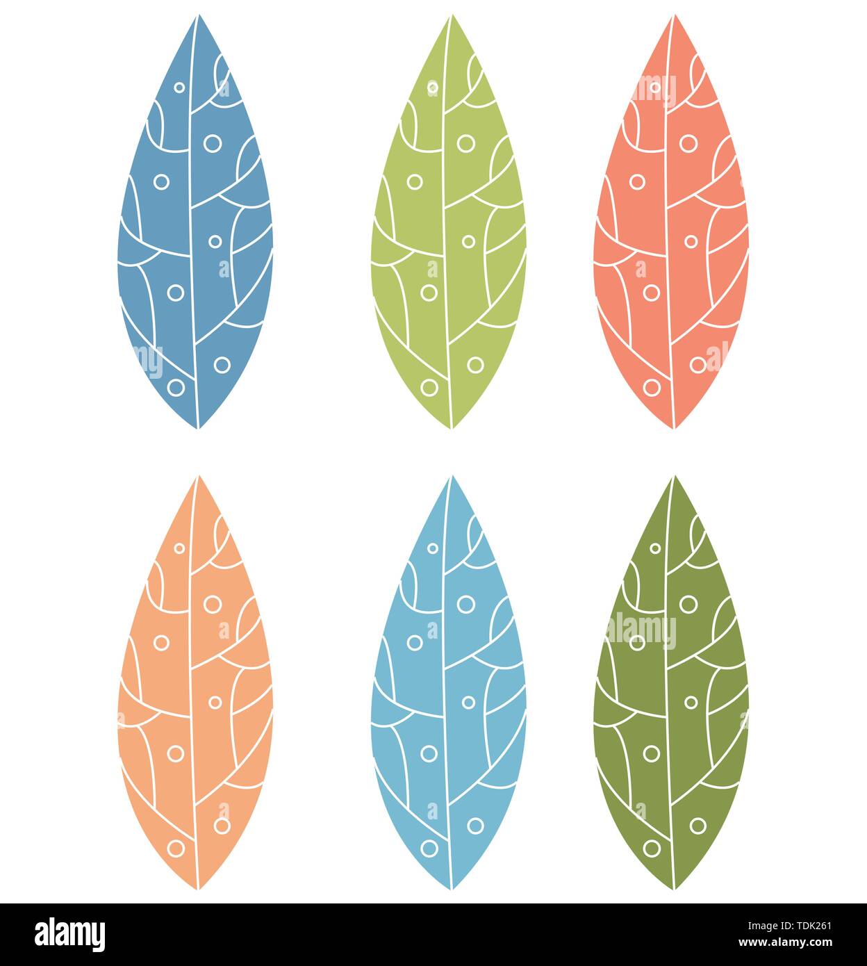 Set leaves. Exotics. Vintage botanical illustration. Colorful. Stock Vector
