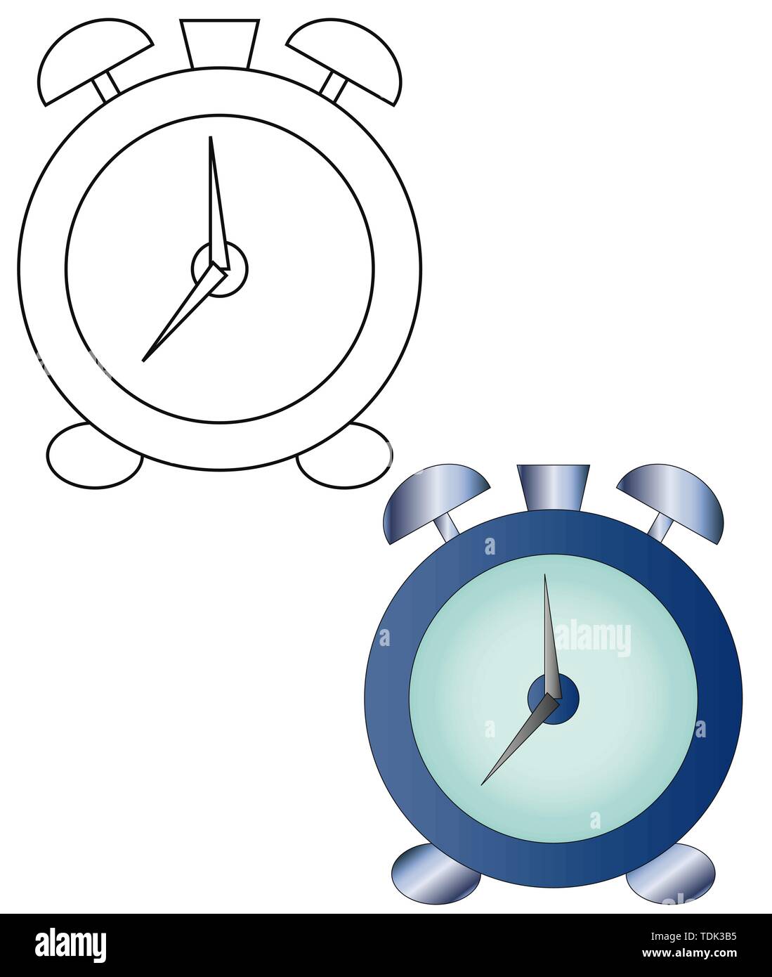 Alarm clock icon isolated on white background simple line outline style ...