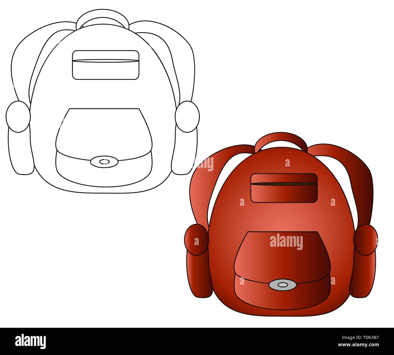 Backpack symbol design from 2 colored collection. Simple Backpack