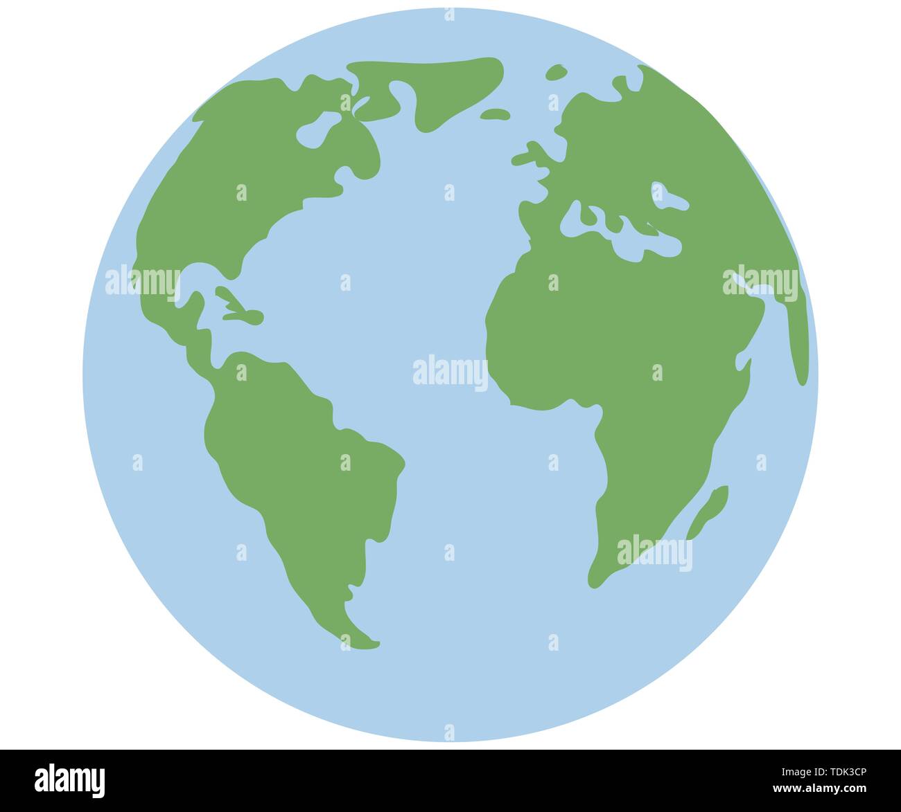 Earth globe isolated on white background. Flat planet icon Stock Vector ...