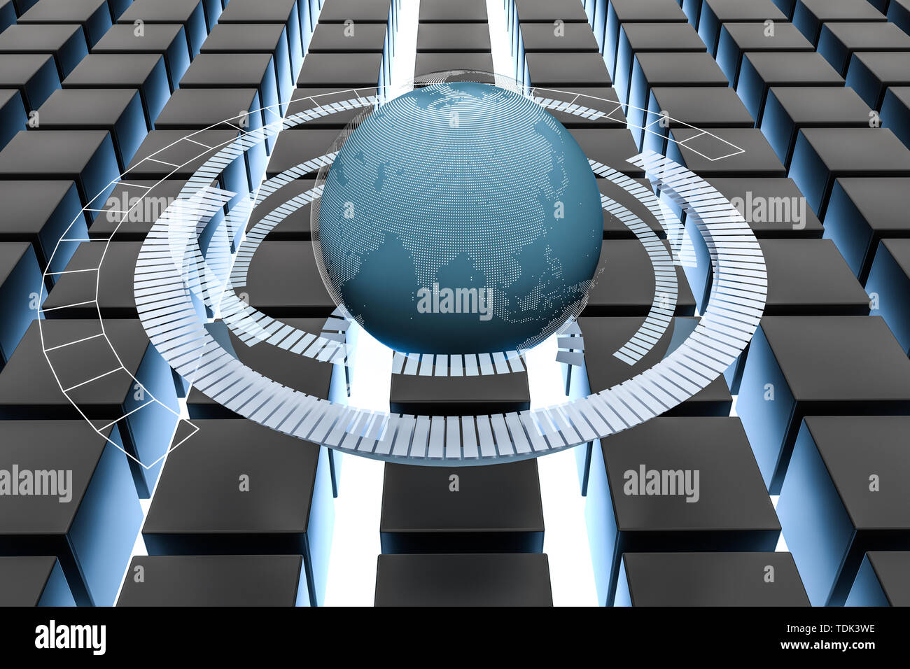 Three-dimensional rendering, Big Data Earth with sci-fi elements Stock ...