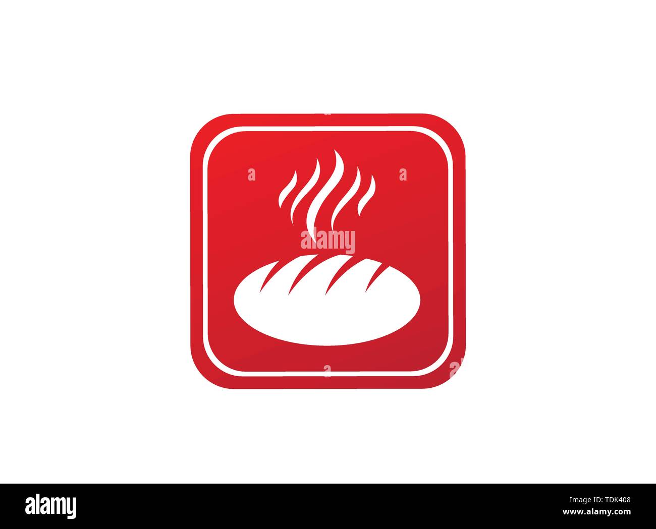 Creative hot Bread in the shape for logo design illustration Stock Vector