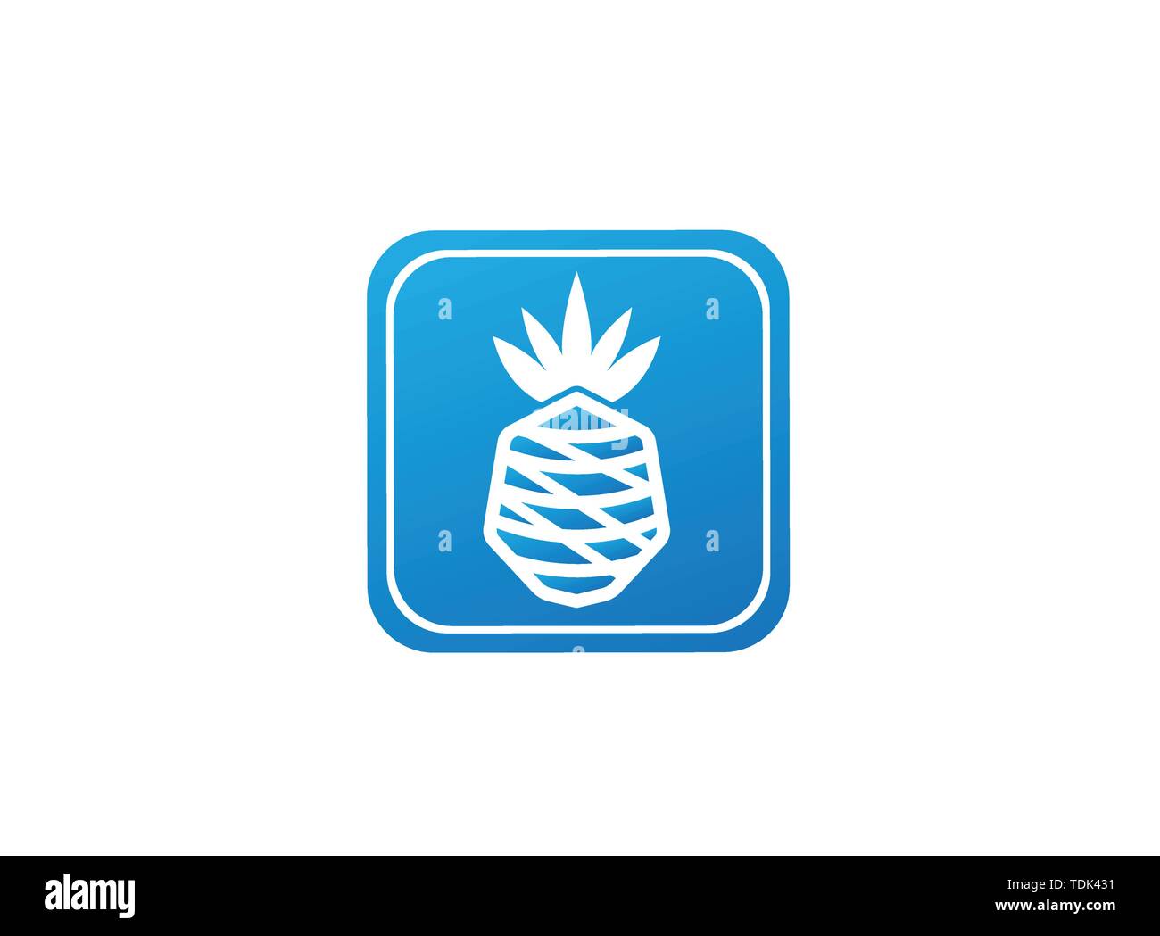 ananas fruit in a shape, pineapple for logo design illustration Stock Vector