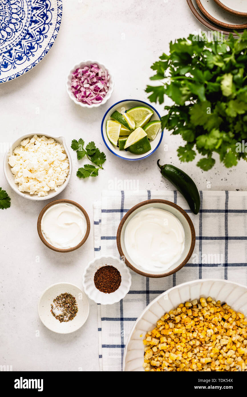 Mexican Street Corn Salad ingredients Stock Photo Alamy