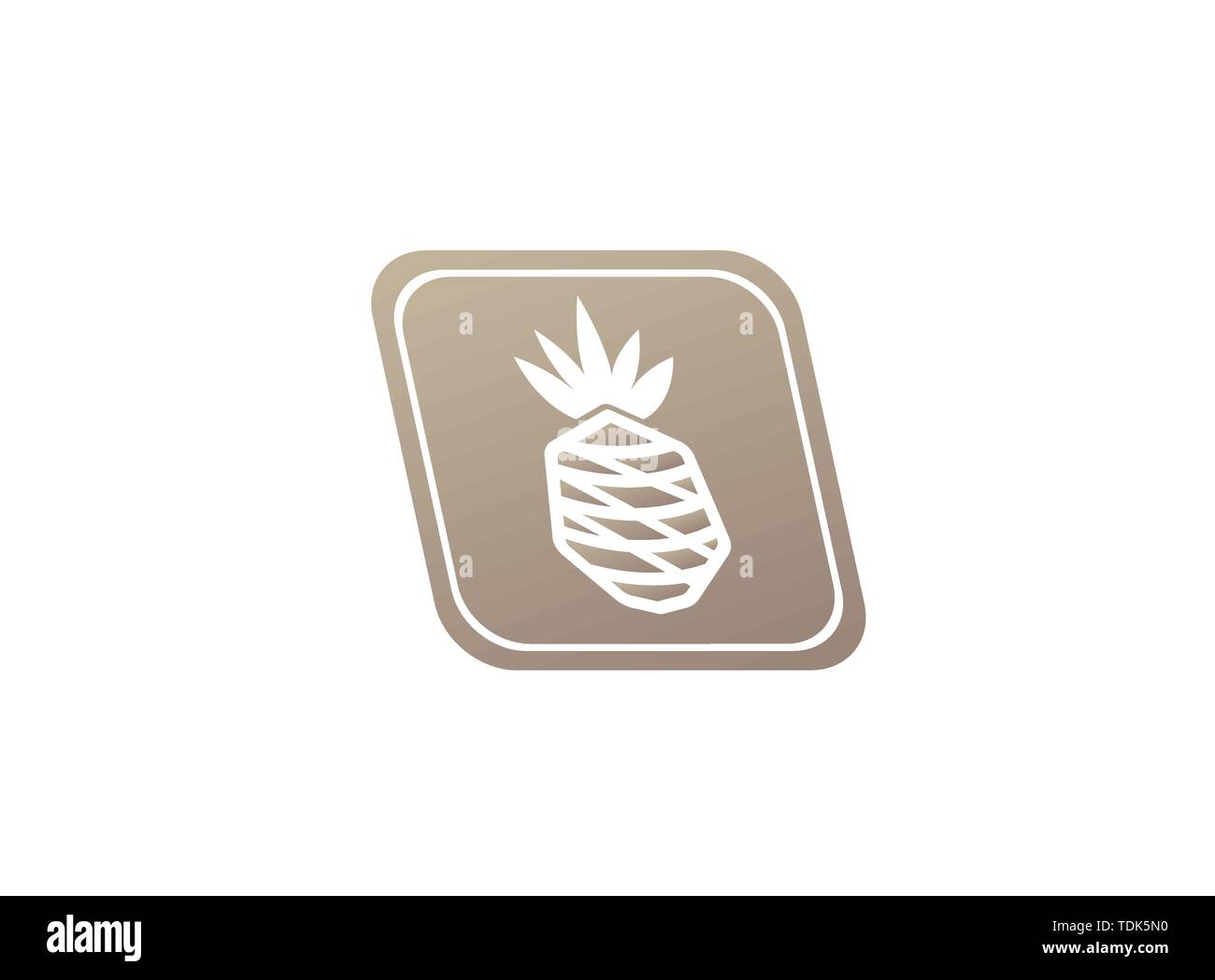 ananas fruit in a shape, pineapple for logo design illustration Stock Vector