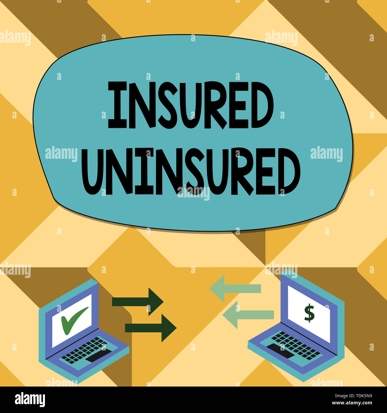 text sign showing insured uninsured. business photo