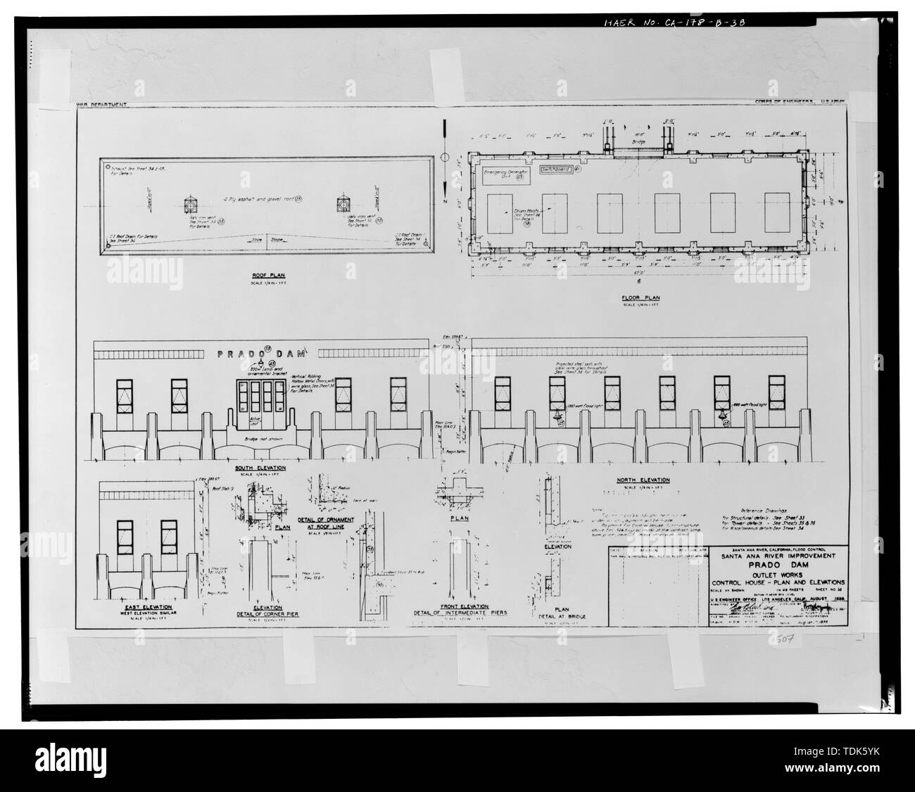 Outlet Works Control House Plan And Elevations Sheet 32 August 20 1938 File No Sa 121