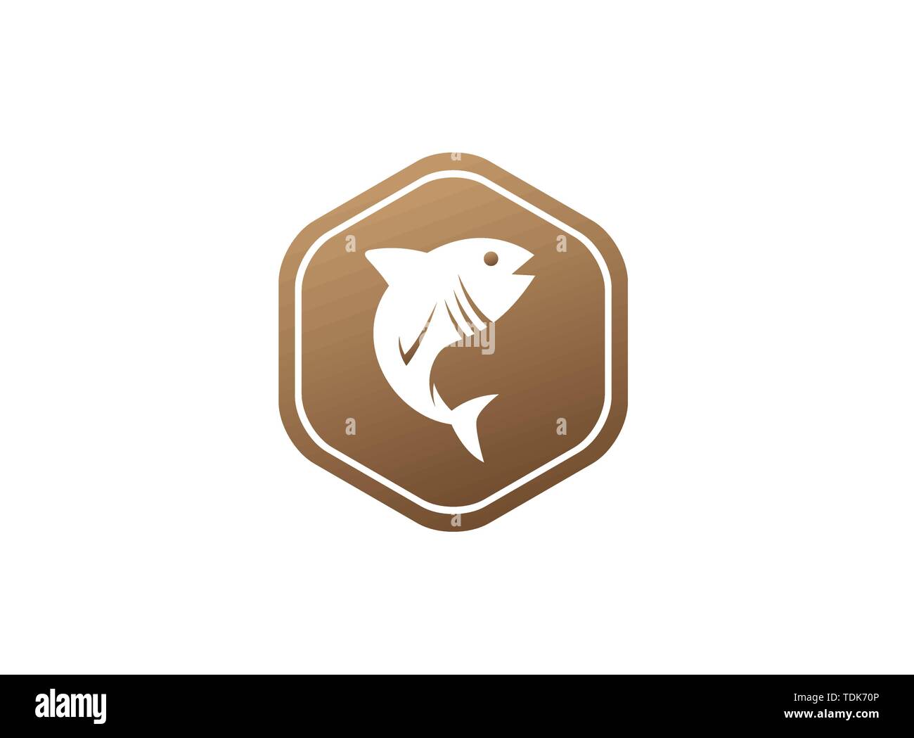 tona blue fish in symbol design illustration, tuna marine life icon in ...