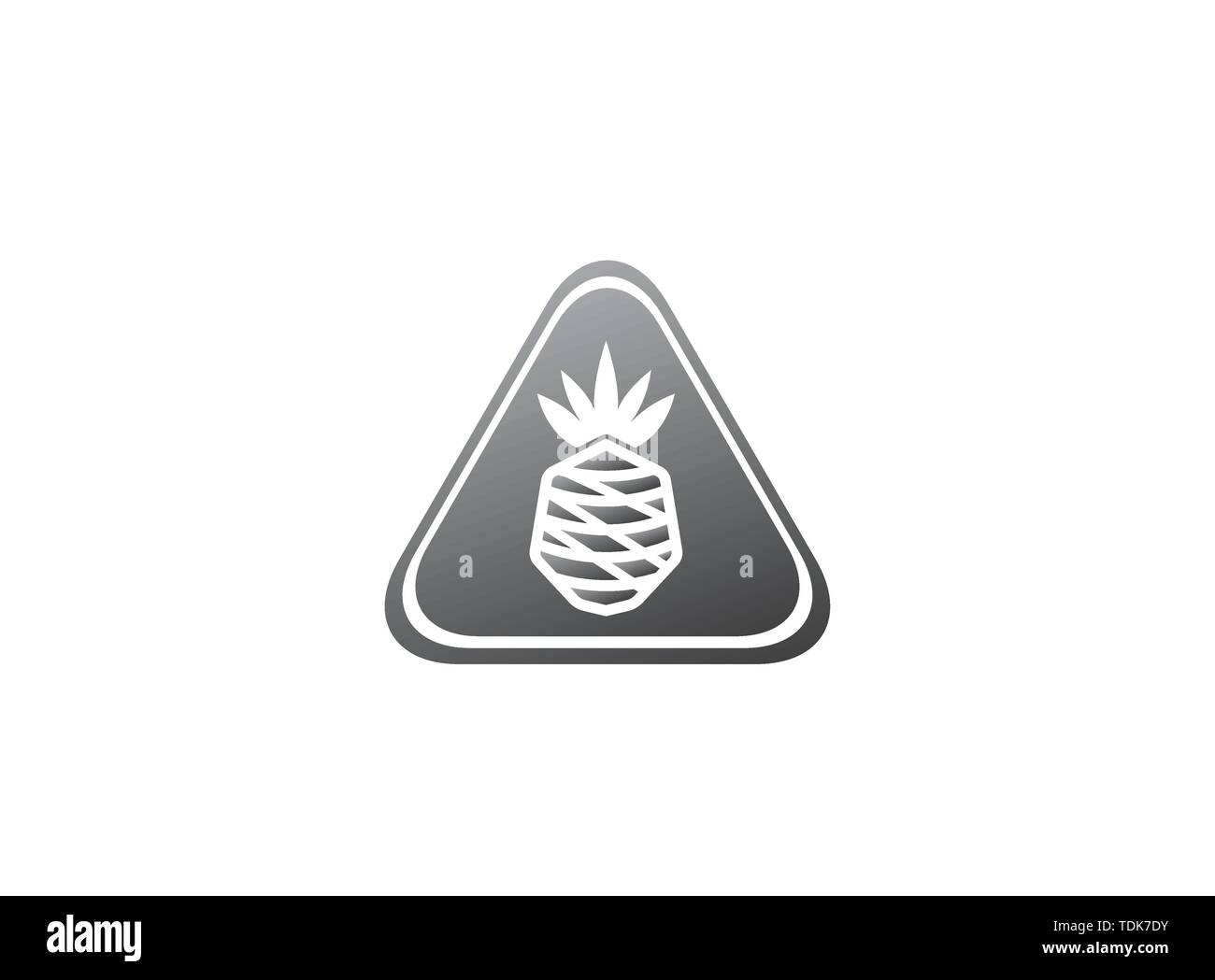 ananas fruit in a shape, pineapple for logo design illustration Stock Vector