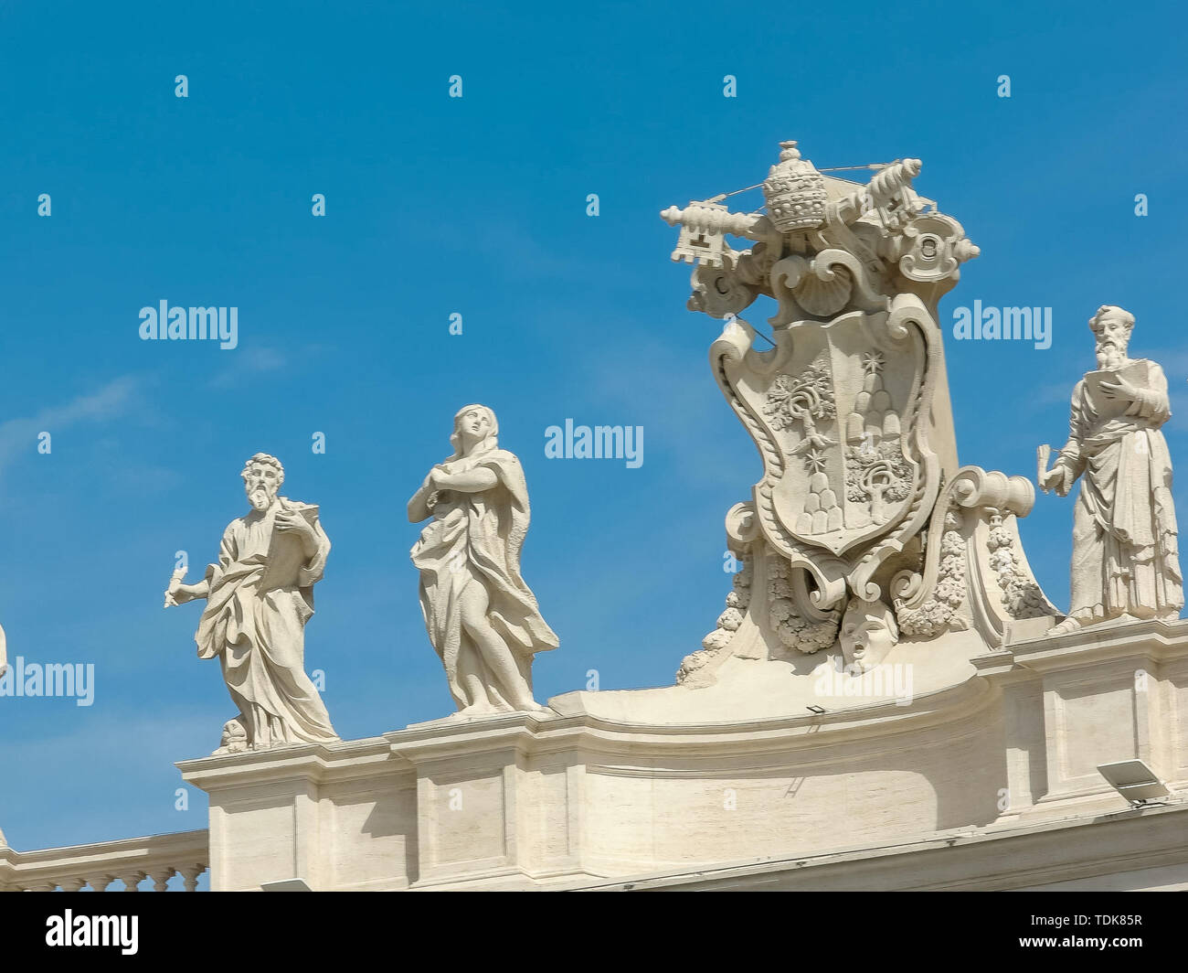 low shot of statues in st peter's square vatican city, rome Stock Photo