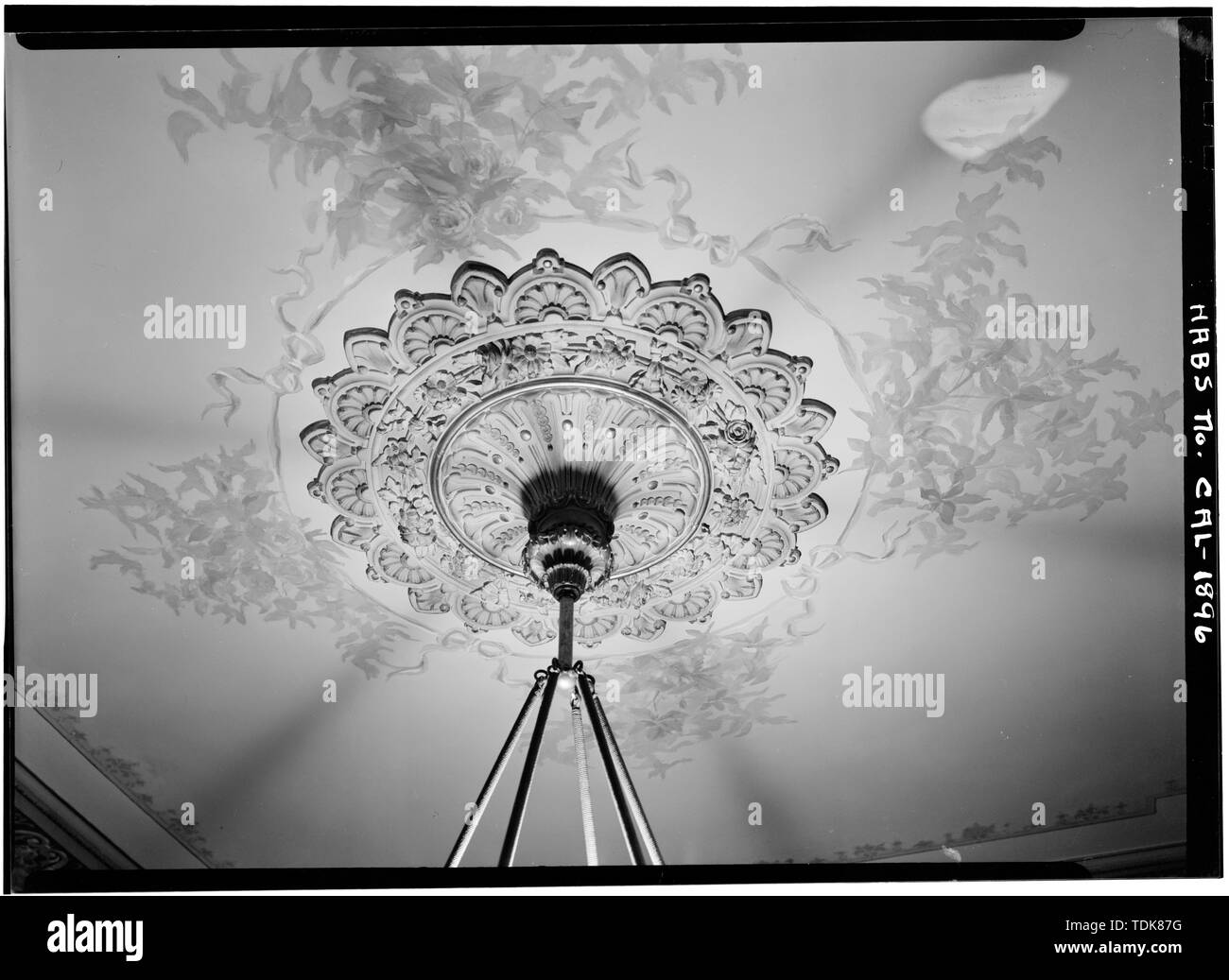 October 1960 CEILING MEDALLION WEST PARLOR Ignacio Peralta House