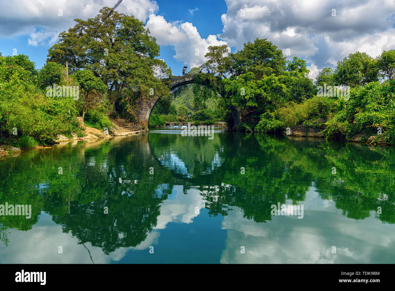 The Lijiang River in Guilin drifts through the Dragon River. Stock Photo