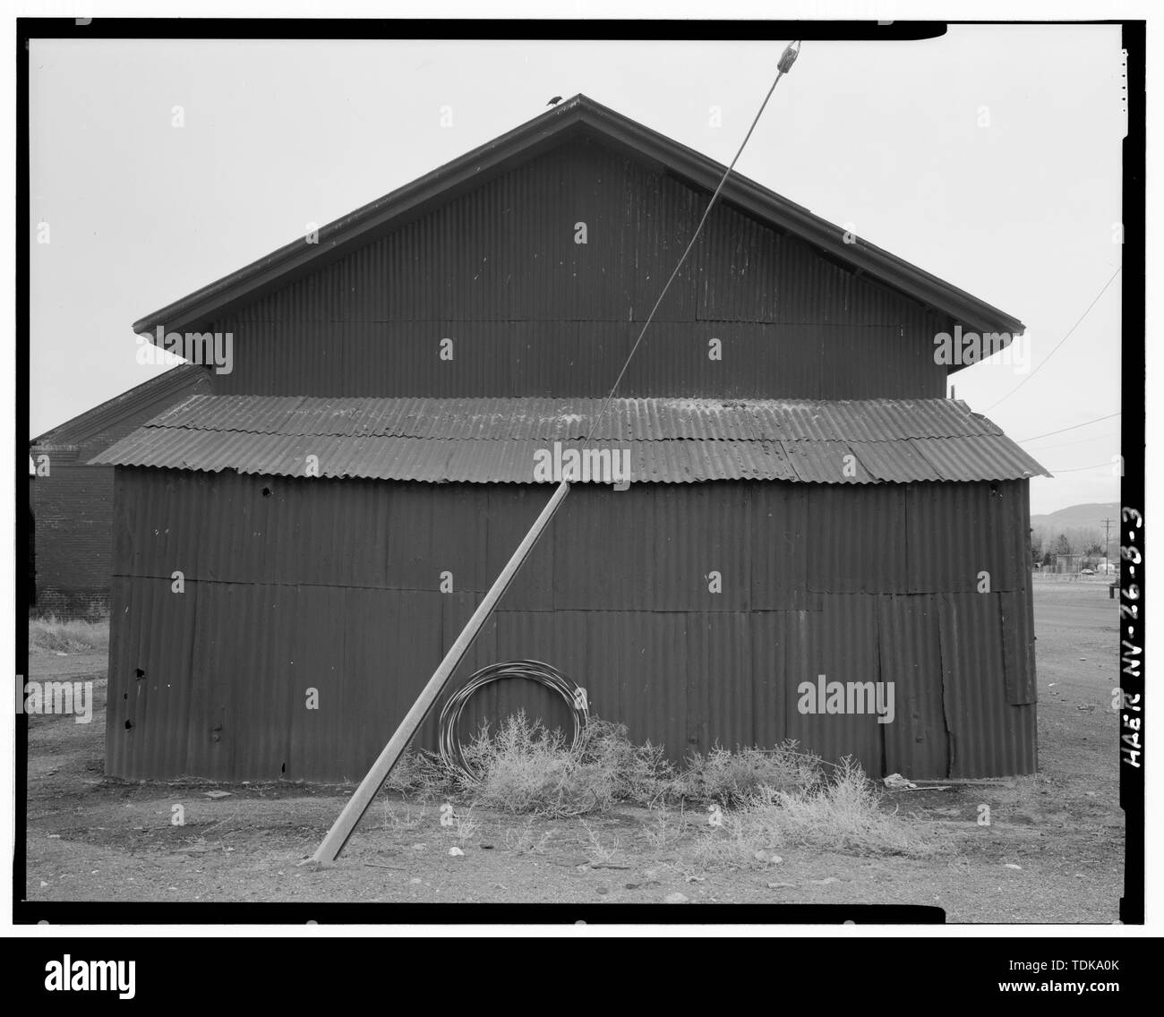 Oil House, Southern Pacific Railroad Carlin, northeast elevation, view