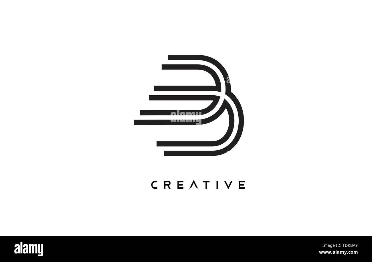 B Letter Design Logo with Creative Modern Trendy Minimalist Monogram ...