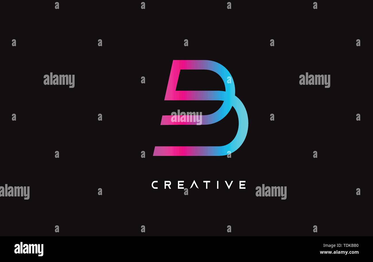 B Letter Design Logo with Creative Modern Trendy Minimalist Monogram ...