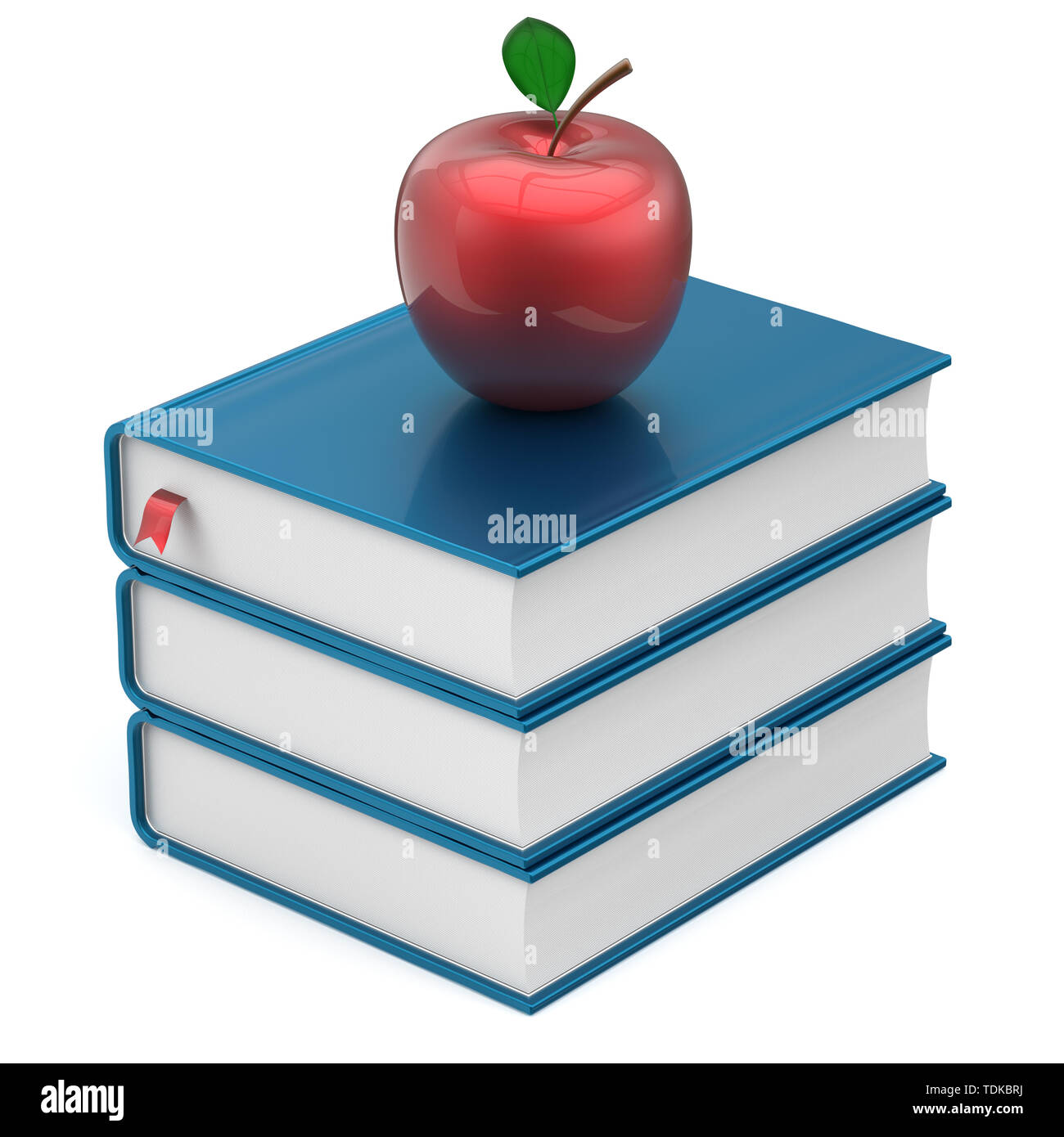 Books textbooks stack blue apple red education studying reading ...