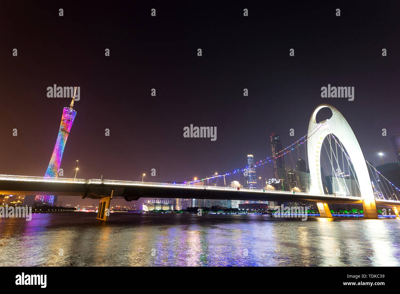 Night At Riverside night scene of modern cityscape at riverside Stock Photo - Alamy