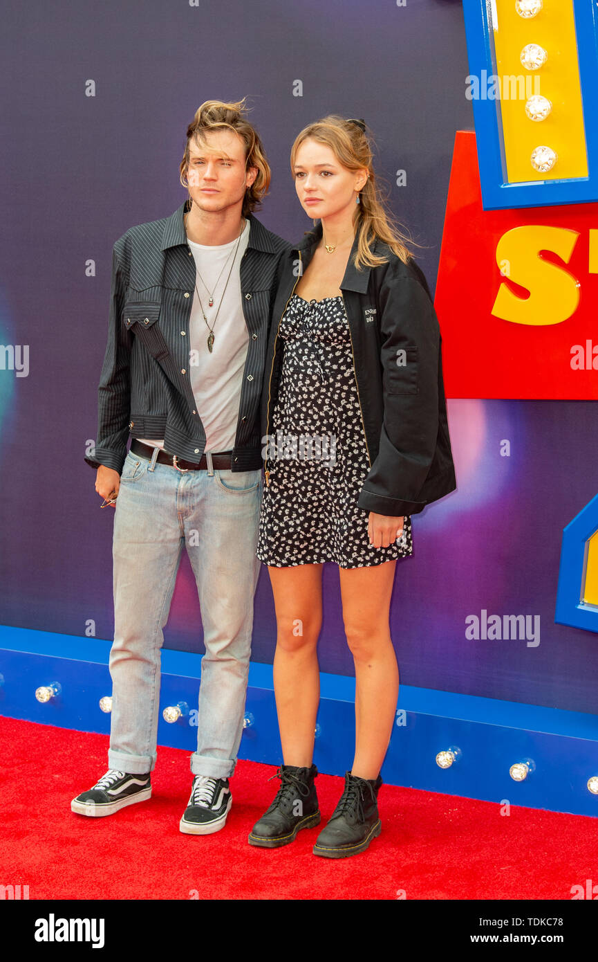 London, United Kingdom. 16 June 2019. Dougie Poynter and Maddy Elmer attend the European Premiere of 'Toy Story 4' held at the Odeon Luxe, Leicester Square in central London. Credit: Peter Manning/Alamy Live News Stock Photo